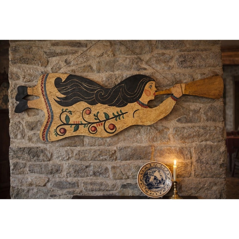 Celestial Folk Art Angel Lancaster PA Primitive Americana Wall 43"